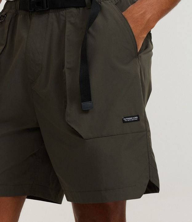Bermuda Ripstop Liso con Cintura elástica y Cinturón 5