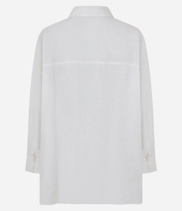 Camisa Oversized en Lino con Bolsillo en el Pecho 8