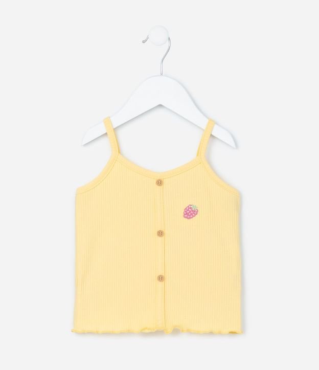 Conjunto Infantil en Rib con Bordado de Frutilla - Talle 1 a 6 años 3