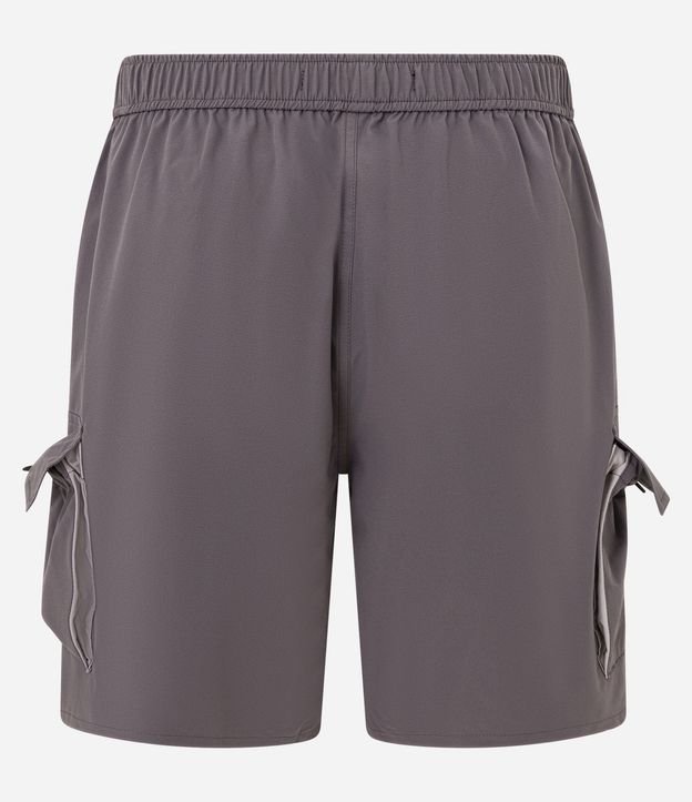 Bermuda Baggy con Cintura Elástica Cinturón Ajustable y Bolsillo Cargo 5