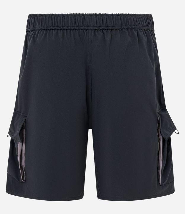 Bermuda Baggy con Cintura Elástica Cinturón Ajustable y Bolsillo Cargo 3