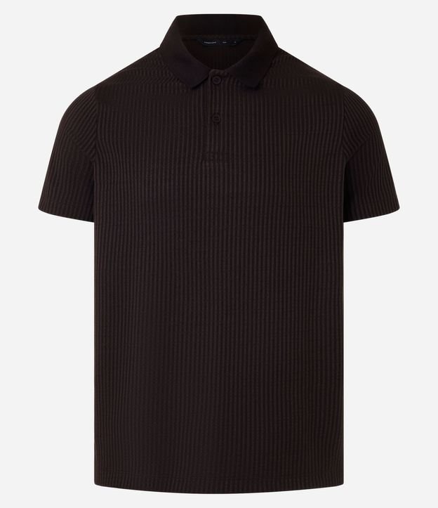 Camisa Slim con Cuello Polo y Textura Acanalada 5
