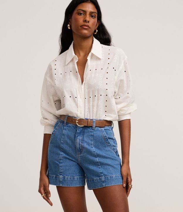 Short Regular en Jeans con Pespunte Contrastante y Bolsillo Cuchillo 2