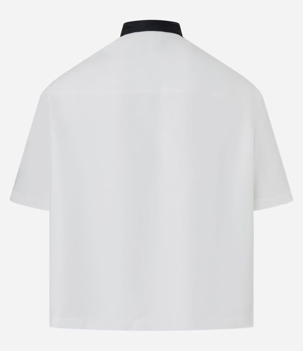 Camisa Oversized en Tricolina con Cuello Contrastante y Estampa Hustle 9