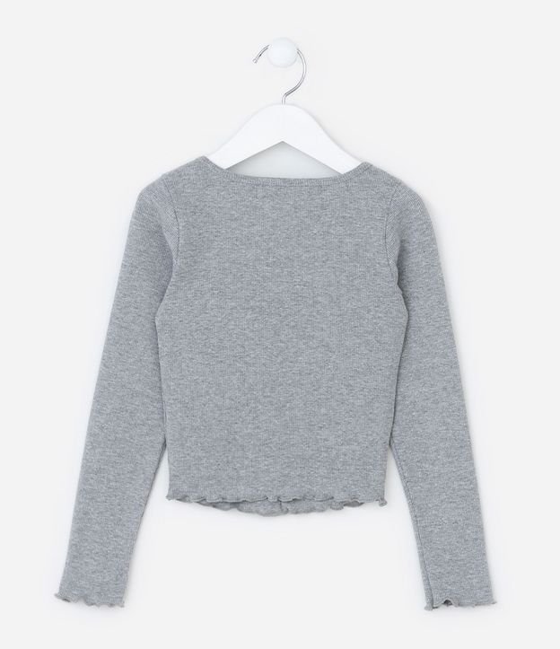 Blusa Infantil en Rib con Superposición de Encaje - Talle 5 a 14 años 3
