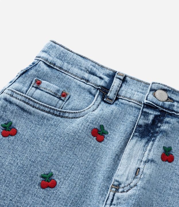 Short Infantil en Jeans con Bordado de Cerezas - Talle 5 a 14 años 5