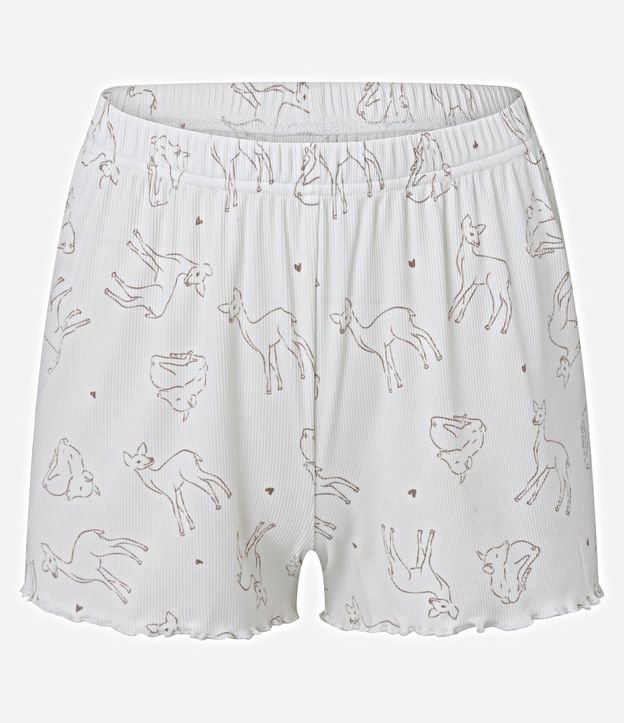 Pijama Short Doll en Rib con Estampado de Animalito 8