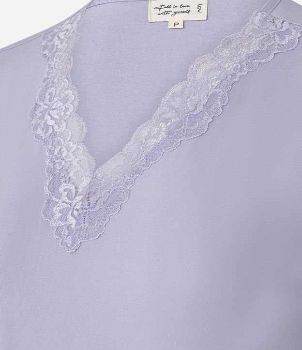 Camisón en Microfibra con Encaje en el Escote 4