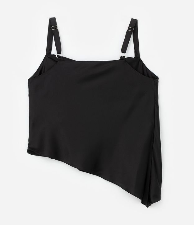 Musculosa en Satén con Escote Degagê y Bajo Asimétrica Curve & Plus Size 4