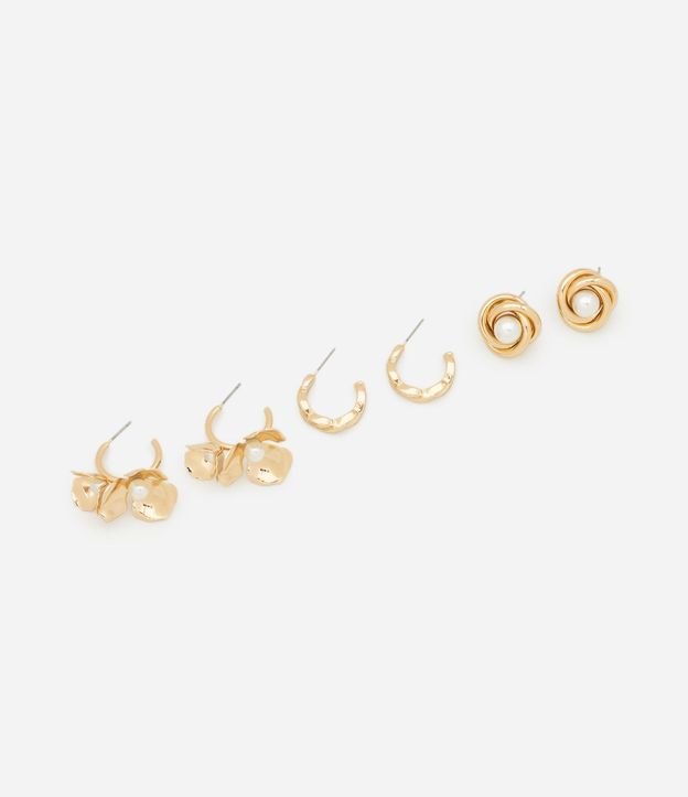 Kit 03 Caravanas Argollas en Metal con Formatos Diversos