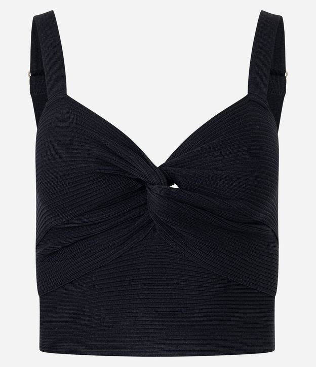 Blusa Cropped de Tira en Tejido de Punto Texturizado con Busto Torcido 6