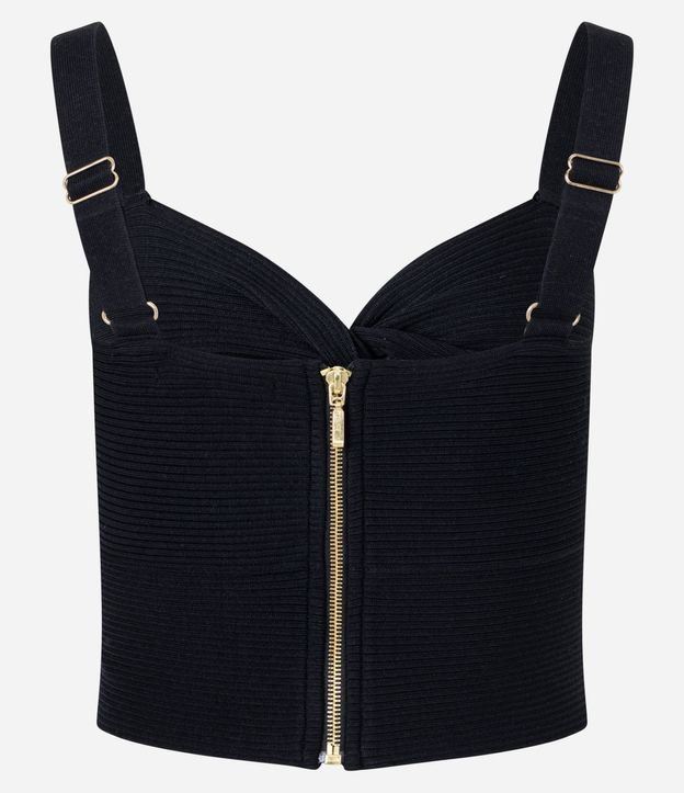 Blusa Cropped de Tira en Tejido de Punto Texturizado con Busto Torcido 8
