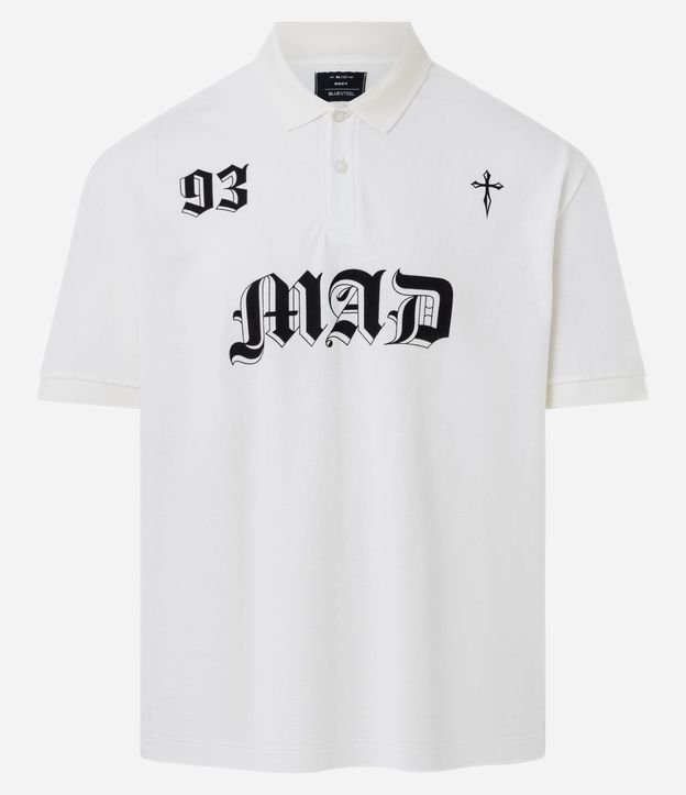 Remera Boxy en Algodón con Cuello Polo Lettering 93 Mad 6