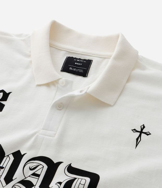 Remera Boxy en Algodón con Cuello Polo Lettering 93 Mad 9