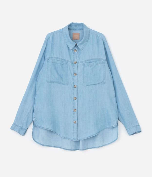 Camisa en Jeans con Bolsillos Delanteros Curve & Plus Size 3