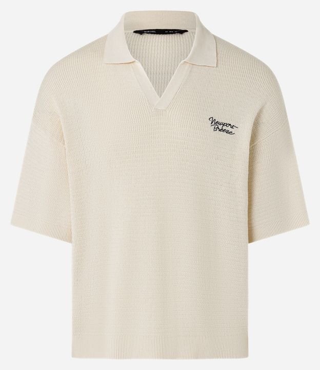 Camisa Polo Oversized en Punto con Estampa Lettering Newport Breeze 7