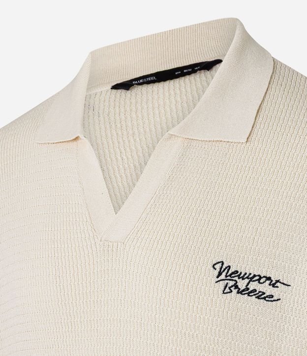 Camisa Polo Oversized en Punto con Estampa Lettering Newport Breeze 9