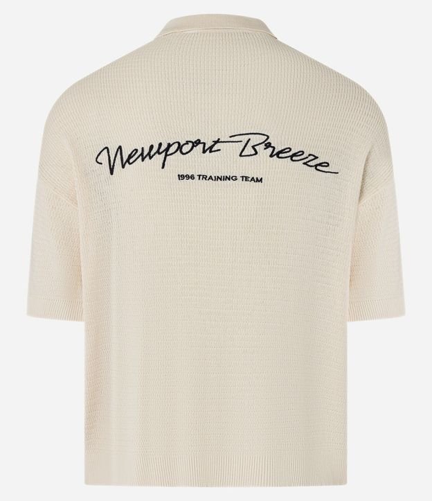 Camisa Polo Oversized en Punto con Estampa Lettering Newport Breeze 10