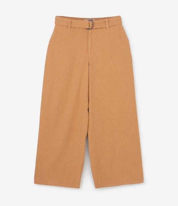 Pantalón Pantalona en Sarga con Cinturón Curve & Plus Size