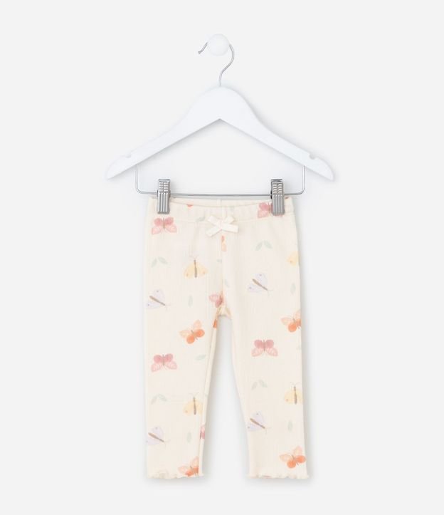 Pantalón Legging Infantil con Estampa Mariposas - Talle RN a 18 meses 2