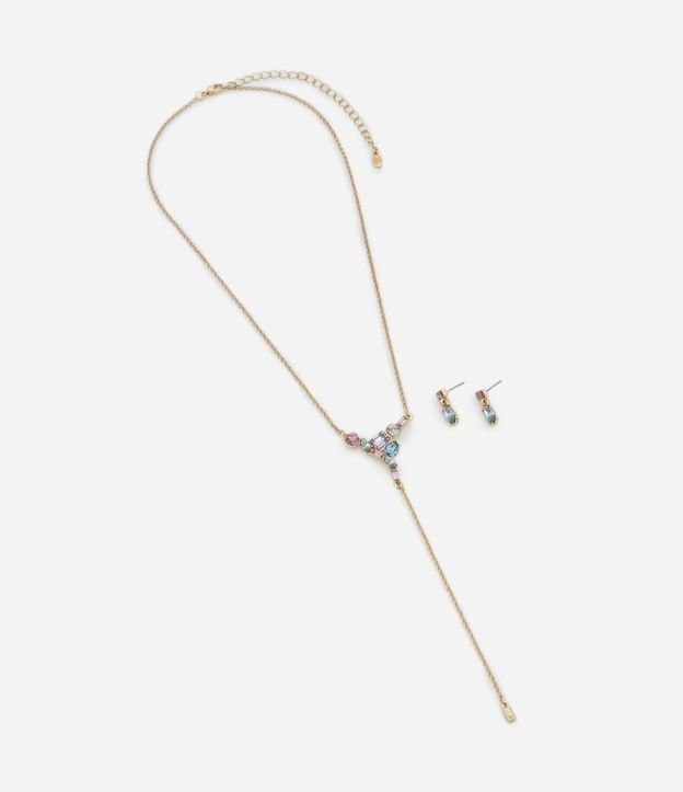 Conjunto de Collar Corbata con Strass y Caravana de Strass 2