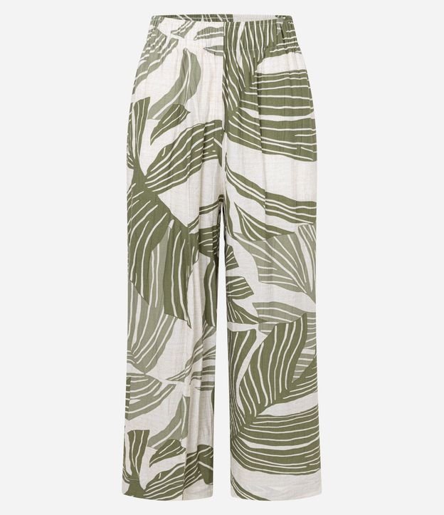 Pantalón Pantacourt en Viscosa con Estampado Follaje 6