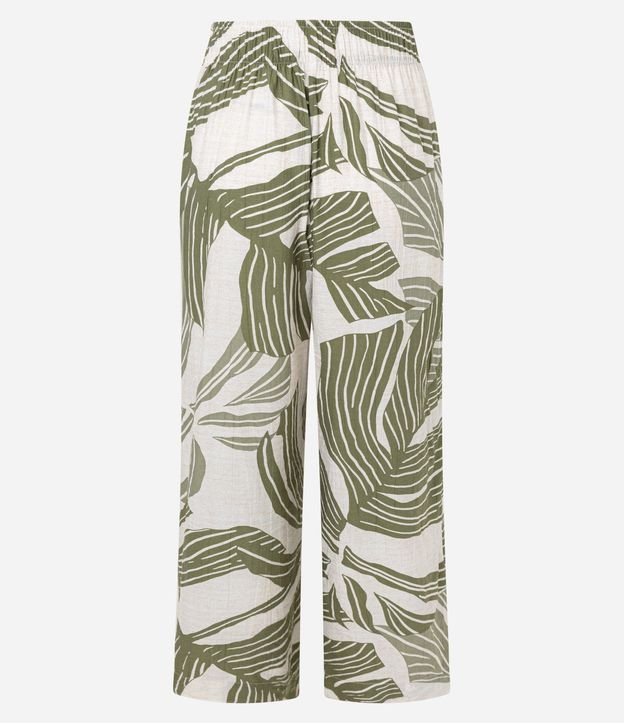 Pantalón Pantacourt en Viscosa con Estampado Follaje 7