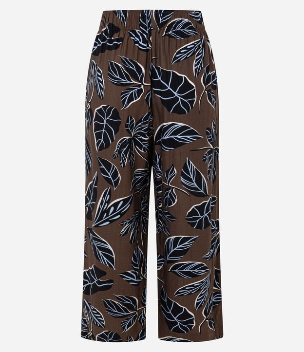 Pantalón Pantacourt en Viscosa con Estampa Follaje 6