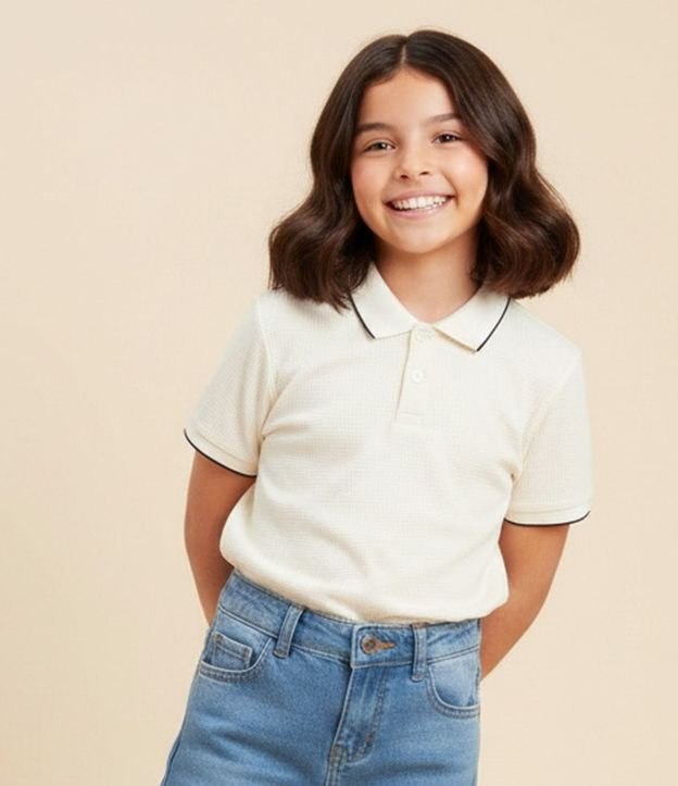 Remera Polo Infantil Texturizada - Talle 5 a 14 años