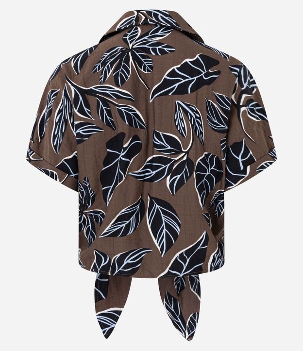 Camisa en Viscosa con Cuello Polo y Estampa Follaje 6