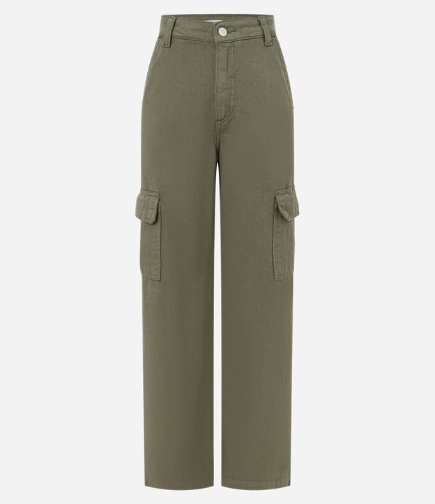 Pantalón Recto Comfort en Sarga con Bolsillos Cargo 2
