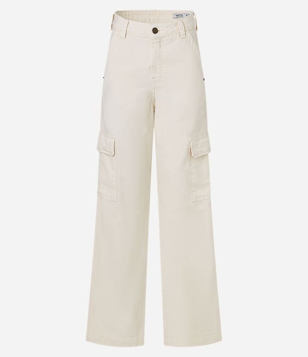 Pantalón Recto Comfort en Sarga con Bolsillos Cargo 7