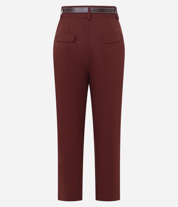 Pantalón Carrot Cintura Alta en Viscolino con Cinturón de PU 6
