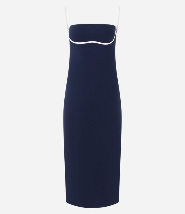 Vestido Midi con Bies Contrastante en el Busto 5