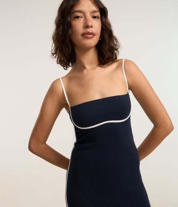 Vestido Midi con Bies Contrastante en el Busto 3