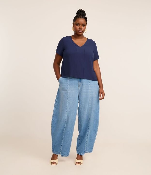 Blusa en Viscosa con Escote en V Curve & Plus Size 2
