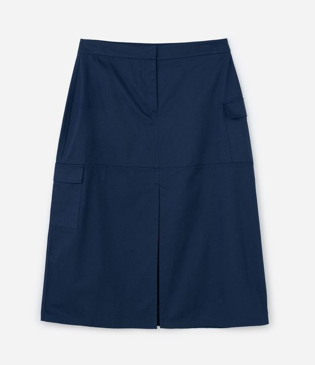 Pollera Midi en Sarga con Bolsillo Cargo Curve & Plus Size