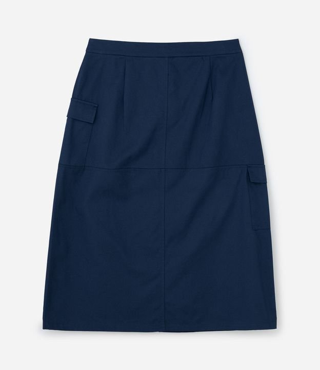 Pollera Midi en Sarga con Bolsillo Cargo Curve & Plus Size 6
