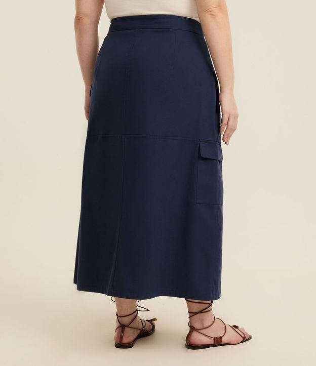 Pollera Midi en Sarga con Bolsillo Cargo Curve & Plus Size 4