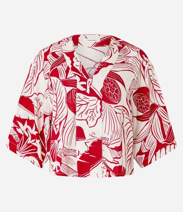 Blusa en Viscosa con Estampado Follajes y Limones