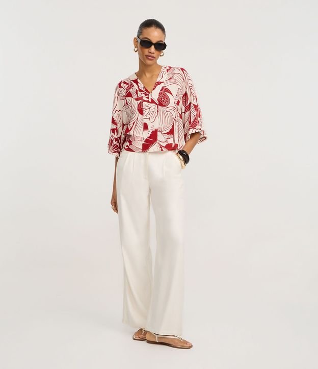 Blusa en Viscosa con Estampado Follajes y Limones 2