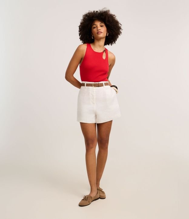 Blusa en Punto con Escote U y Adorno en el Escote 4