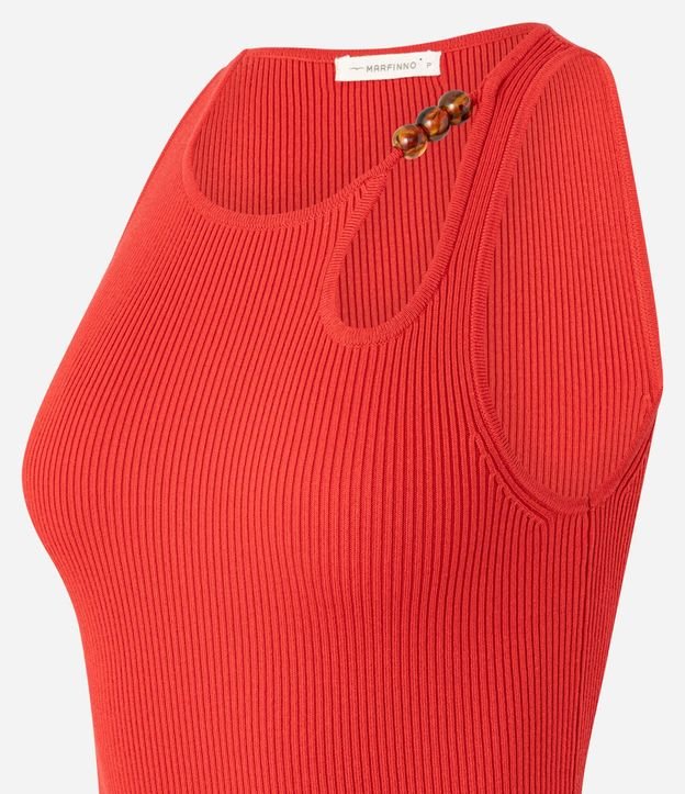 Blusa en Punto con Escote U y Adorno en el Escote 7