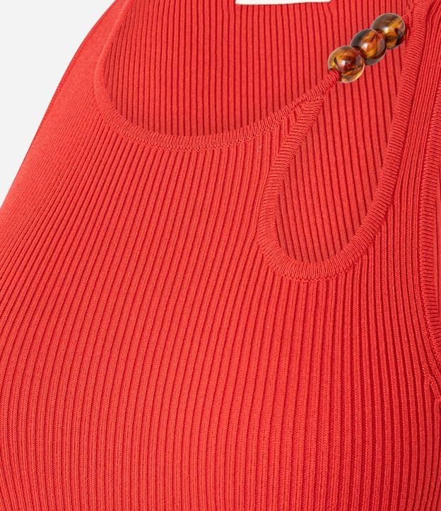 Blusa en Punto con Escote U y Adorno en el Escote 8
