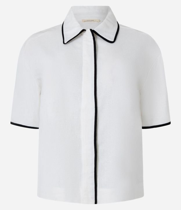 Camisa en Viscolino con Vista Oculta y Bies contrastante