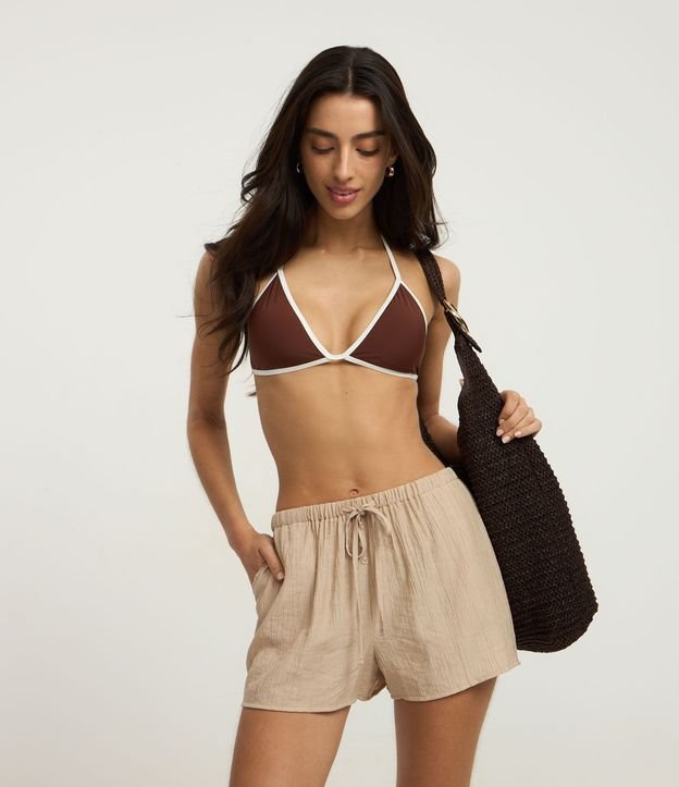 Salida de Playa Short en Viscosa con Bolsillo y Lazo