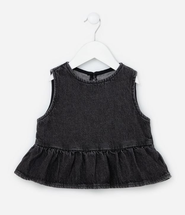 Blusa Infantil en Jeans con Volado -  1 a 6 años 2
