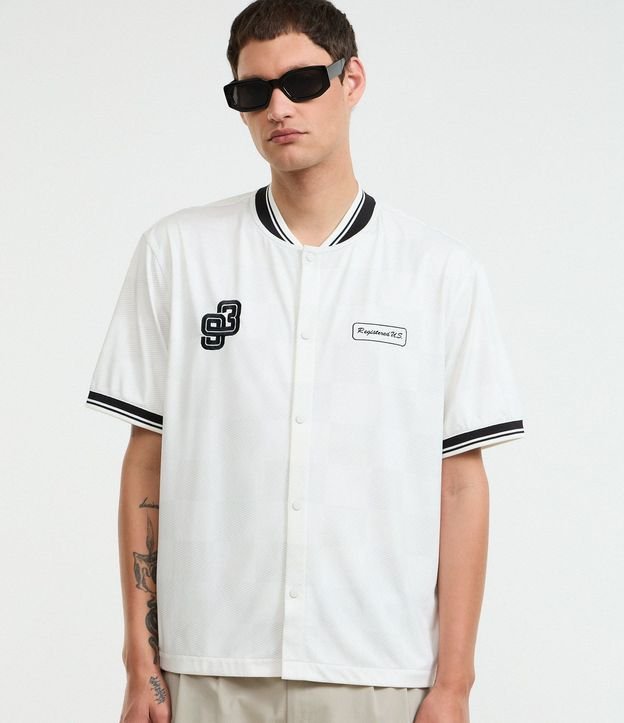 Camisa Sport Core Cuadriculada con Bordados