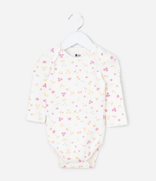 Body Infantil en Rib con Estampa Floral Liberty - Talle RN a 18 Meses