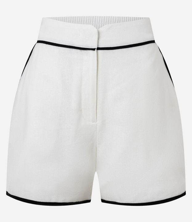 Short en Viscolino con Cintura Elástica Bies Contrastante 6